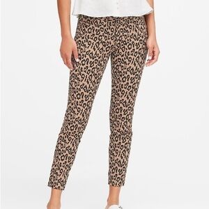 Banana Republic Sloan Tan Leopard Print Cropped Pants 2